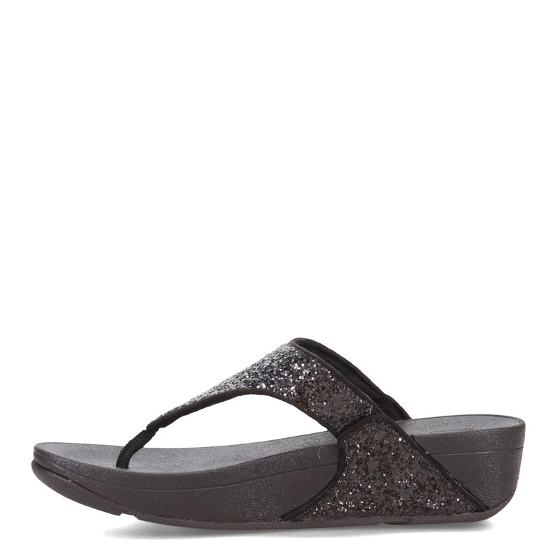 FitFlop Women's LULU Glitter Toe-Post Sandal, Black Gliter, 6 - Image 5